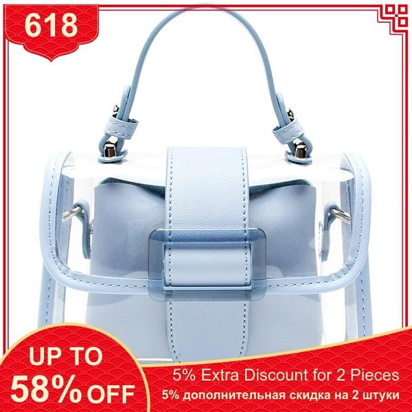 

ins transparent bag clear bag jelly handbag cross-body bags for women ladies purse luxury designer chain