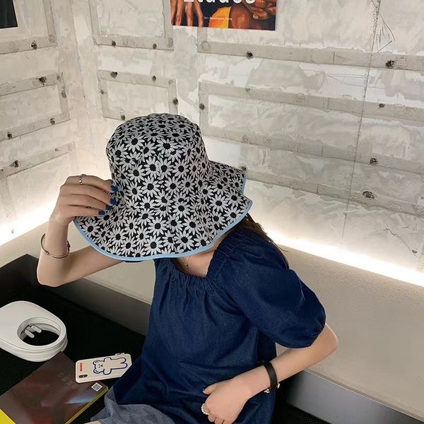 

9x479 ins big eaves fisherman bucket bucket sunshade fisherman hat for children korean joke travel sunshade summer net red autumn hipster ba, Blue;gray