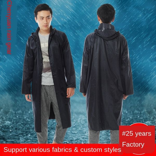 

однажды высокого качества нейлона утолщенный длинный плащ пальто одежды тела одежды тела одежды мужской и женской взрослых комбинезон плащ, Black