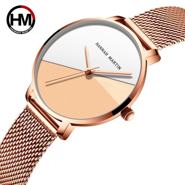 

hm-133 japanese quartz movement watch women' korean casual fashion trend waterproof gradual stainless steel