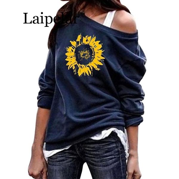 

plus size autumn women hoodies fashion sunflower print casual loose sweatshirt 2020 simple female pullover sweatshirt hoodies, Black