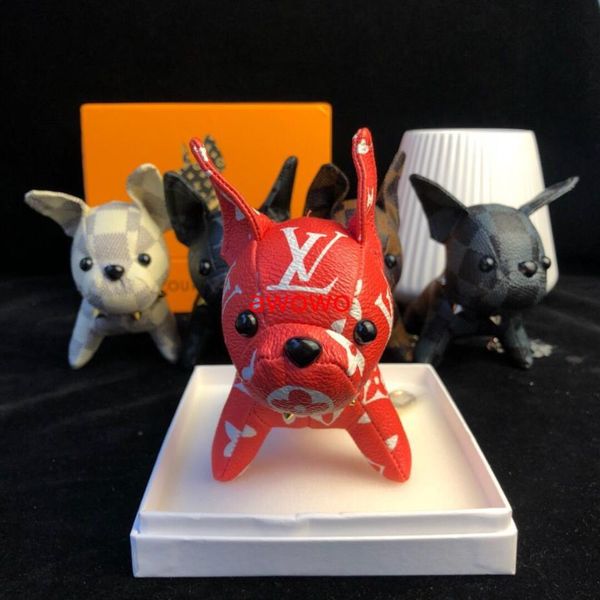 

fashion brand dog keychain classic chic keyring women men luxury car pendant designer key chain trinket jewelry, no box, Silver