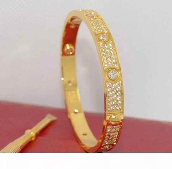 

a 2020 sell stainless steel bracelet fashion womens mens designer love iced out bracelets cuff bangles screwdriver jewelry, Black