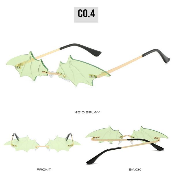 

bat rimless sunglasses new fashion bat vintage sunglasses women mirror retro rimless sunglasses men frameless trend fashion small xggtt