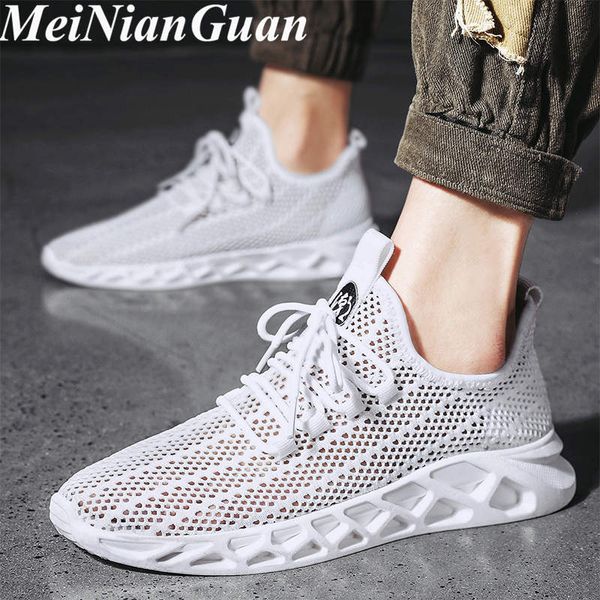 

air mesh running shoes men slip on platform sneakers low light soft men's summer sports shoes hollow barefoot mens shoe a3