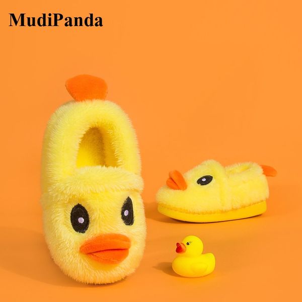 

mudipanda baby slippers toddler girl shoes 2020 winter kids children boys indoor home cartoon cute warm non-slip slipper, Black;grey