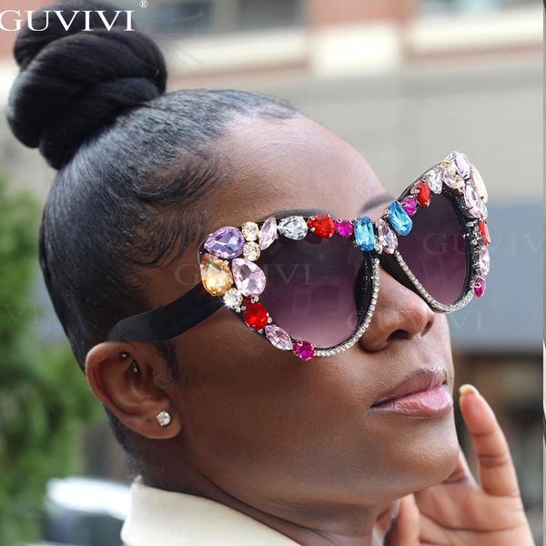 

vintage cat eye diamond sunglasses women designer colorful rhinestones sunglasses retro eyewear shades uv400 oculos, White;black