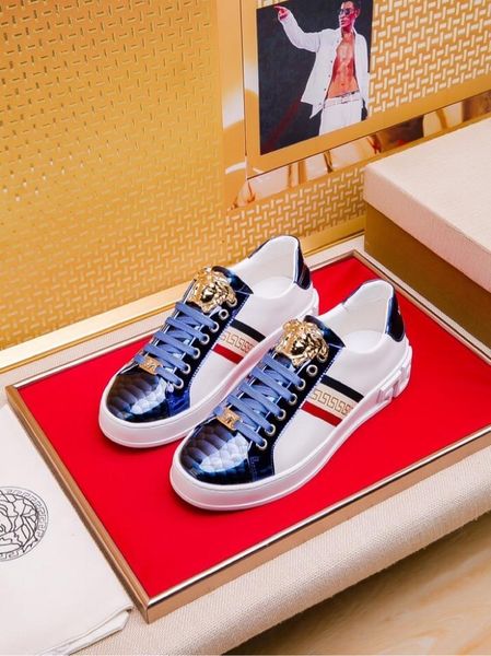 

2019e limited edition men's casual tide shoes, sports wild leather low-shoes, original packaging shoe box delivery 38-45, Black