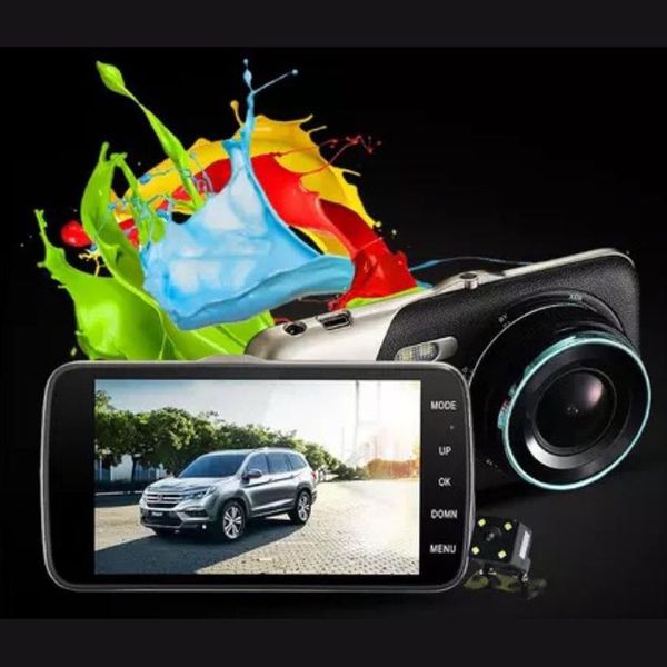 

dual lens ips 4 inch video recorder night vision car video recorder reversing image ips screen monitoring machine 1296p car dvr