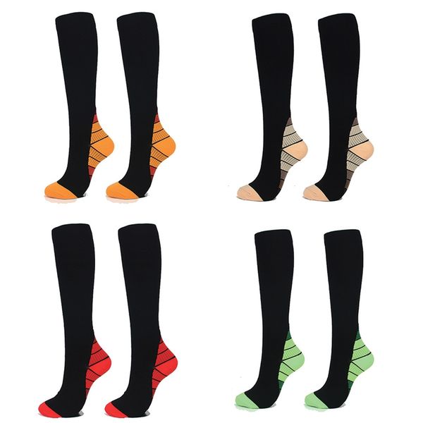 

sports socks professional breathable for men women marathon long run tube calf compression, Black