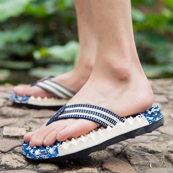 

2020 summer man massage flip-flops men's fashion outdoor personaly casual beach sand slippers men comfortable flat slipper, Black
