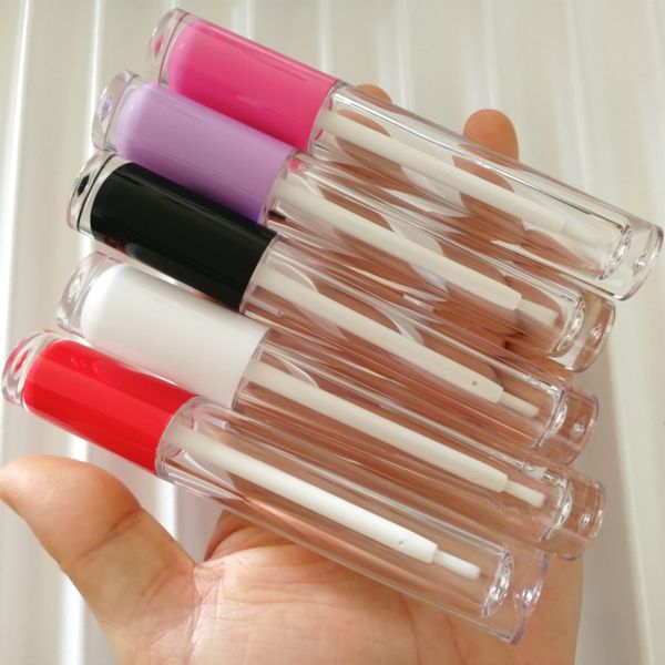 

storage bottles & jars wholesale lip gloss packaging round clear container pink purple lipgloss tubes empty tube with brush