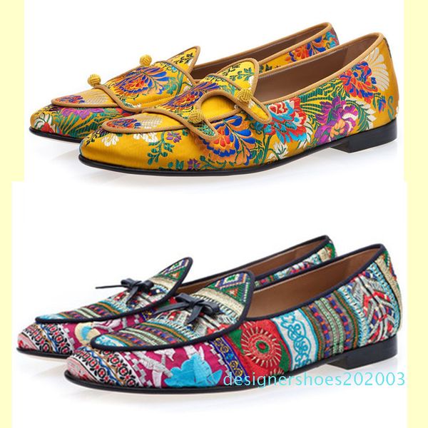 

flowers embroidery mens casual tassel loafers classic bow flats moccasins monk strap man driving party dress shoes espadrilles plus s03, Black