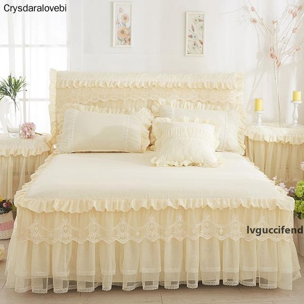 

bed set 1 pc lace bedspread 2pcs pillowcases bedding set pink/purple/red bedspreads sheet for girl bed cover king/ size