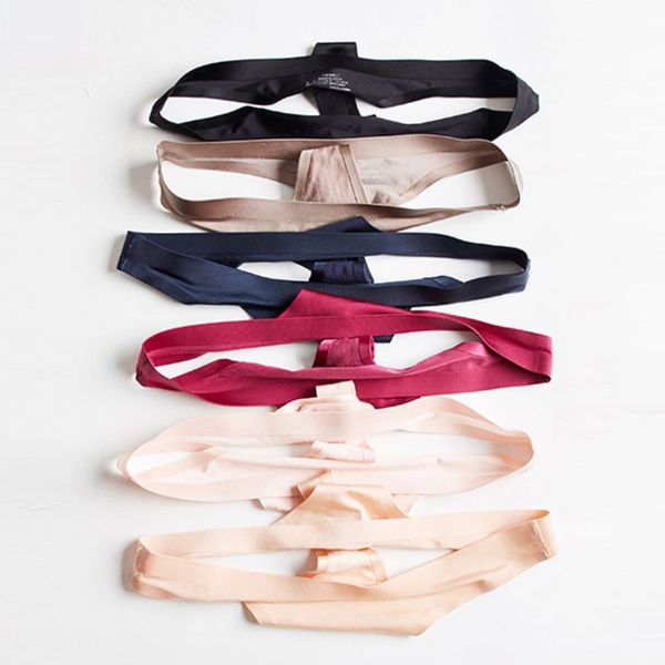 

ice silk thong panties seamless briefs women 2020 underwear panties solid color low waist thongs lingerie g string panty, Black;pink