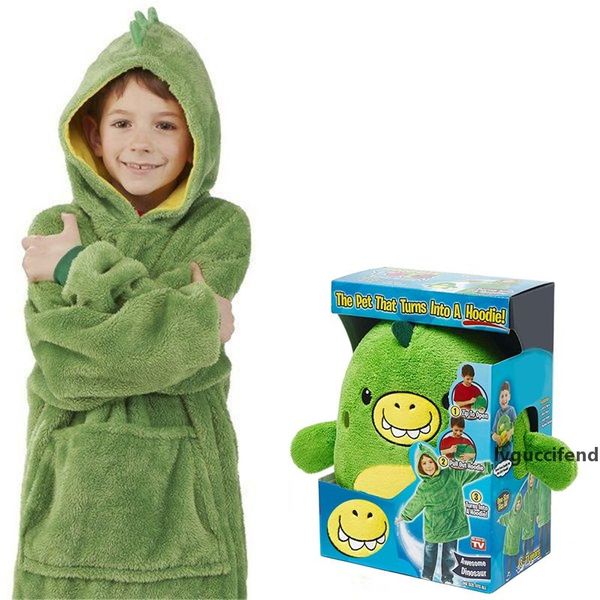 

children s warm sofa blanket sweatshirt pet shaped wearable hoodie nightdress for 8 years old and above for christmas gift
