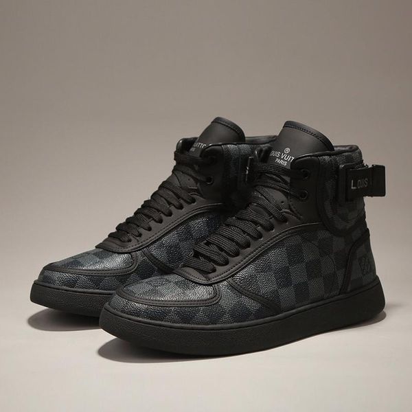 

drop ship rivoli sneaker boots mens shoes zapatos de hombre vintage outdoor walking casual footwears plus size lace -up style men boots, Black