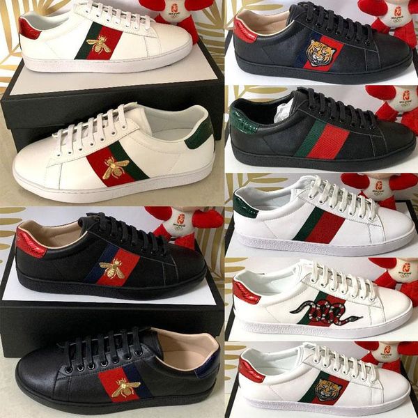 

original box new designer men's shoes women's luxury designer outdoor sports shoes men's casual ace shoes bee 35-47, Black