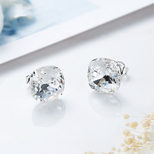 

luxury designer jewelry women earrings 925 sterling silver earrings hoops diamond stud statement pandora style charms iced out crystal girls, Golden;silver