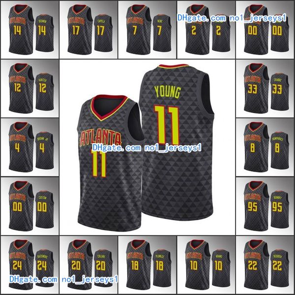 

atlanta ястребы мужчины de andré hunter trae молодой джон коллинс кевин huerter cam красновато-2020 иконка nba черный заказ джерси, Black