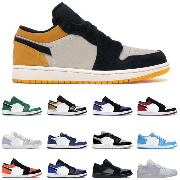 

jumpman 1 low shoes men women dunk 1s unc black toe royal toe court purple shattered backboard mens outdoor trainer sports sneakers 36-45