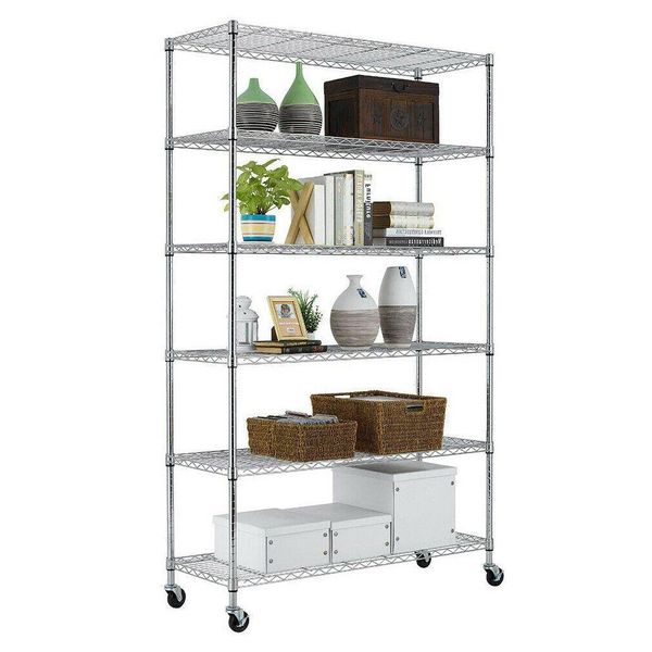 

82"x48"x18" 6 tier wire shelving unit heavy duty height adjustable wire shelving unit heavy duty