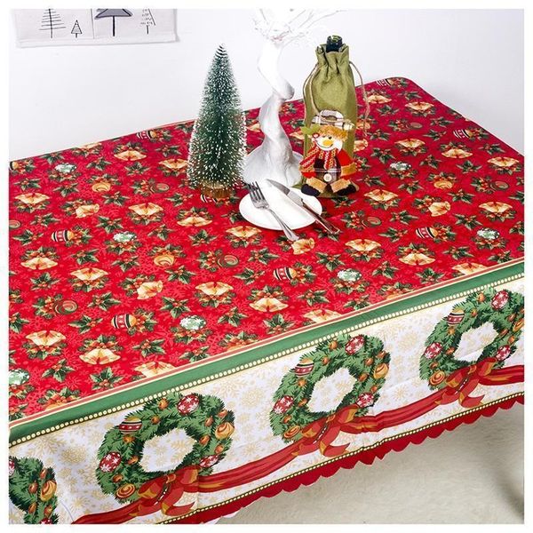 

christmas table covers polyester print tablecloth tree dustproof table cloth home decoration anti wear popular 12xba uu