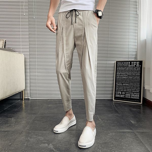 

2020 mens sweatpants spring summer man gyms fitness bodybuilding joggers workout pants men thin casual trousers l57, Black