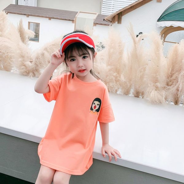 

2020 лето новой 1-6 лет девочка моды мило все матч сладкого поцелуй футболка кукла маленькой кукла футболка, Blue