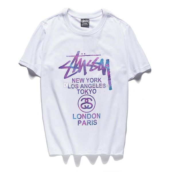 

stussy mens designer t shirts hip hop luxury short sleeve casual retro men women pattern print tees size m-2xl, White;black