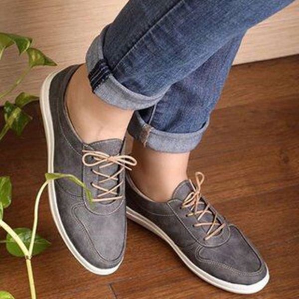 

2020 autumn women's shoes fashion casual lace-up flats new retro flat comfortable lightweight women's shoes zapatos de mujer, Black