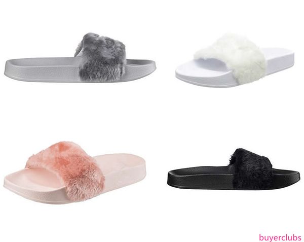 

wholesale retail leadcat fenty rihanna shoes women slippers indoor sandals girls fashion scuffs white grey pink black slide, Black;green