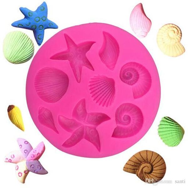 

dining bar sea creatures conch starfish shell flip cake silicone mold diy chocolate mold kitchen liquid cake