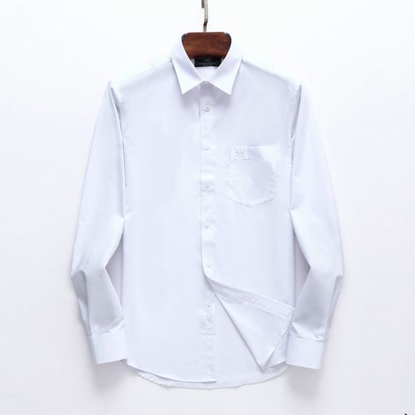 

shirts for men casual slim fit plaid social long sleeve clothing business brand dress male shirts classic button 2020, White;black