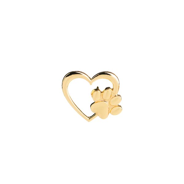 

серебро золото цвет love heart paw pin отворотом pet paw print потеря домашних животных и pet мемориал штыри ювелирных изделий собака кошка, Gray