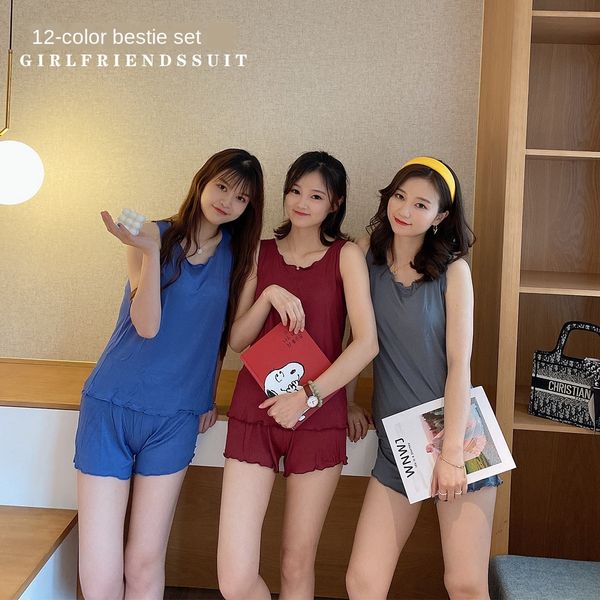 

molandi 12-color girlfriends set women's clothes clothes home furnishing clothing pajamas leisure home wear, Blue;red