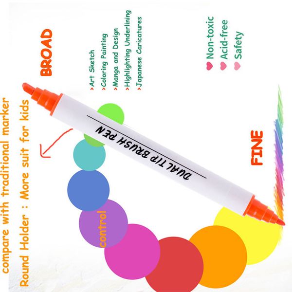 

dual head watercolor artistic art pens manga drawing watercolor markers children sketching coloring art markers