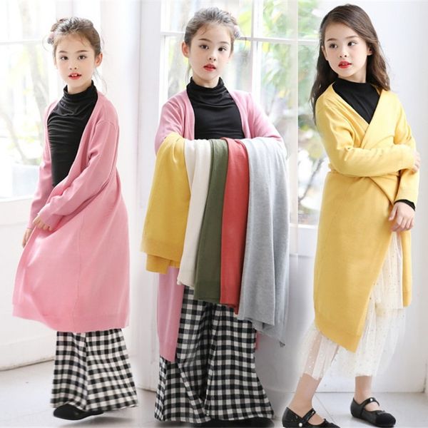 

2019 new in the big knitted coat sweater sweater cardigan korean family matching girls foreign flavor length coat fashionable, Blue