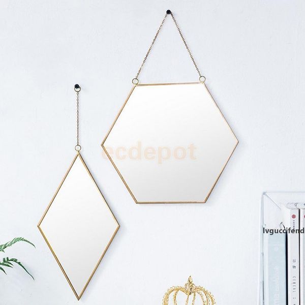 

glass glamour dressing table vanity make up mirror bathroom wall hangings, with hanging strap, girls gift t200114