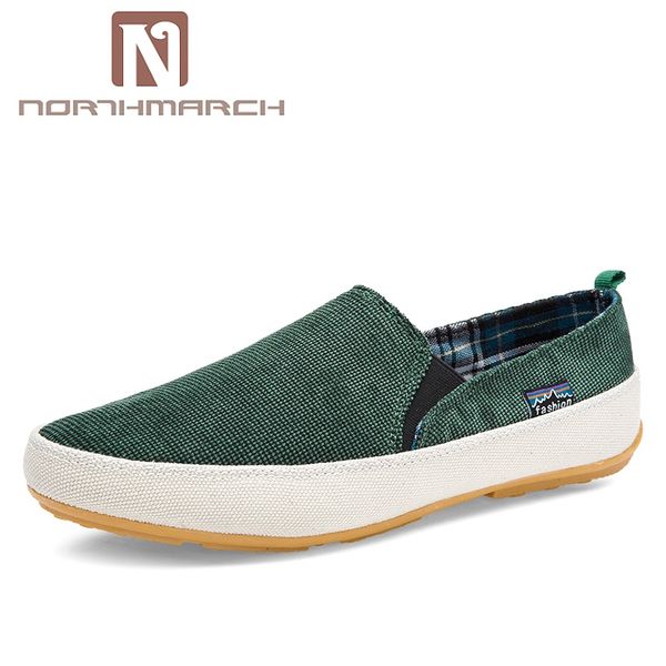 

northmarch men sneakers summer loafers breathable canvas shoes slip-on casual footwear fashion light walking shoes, Black