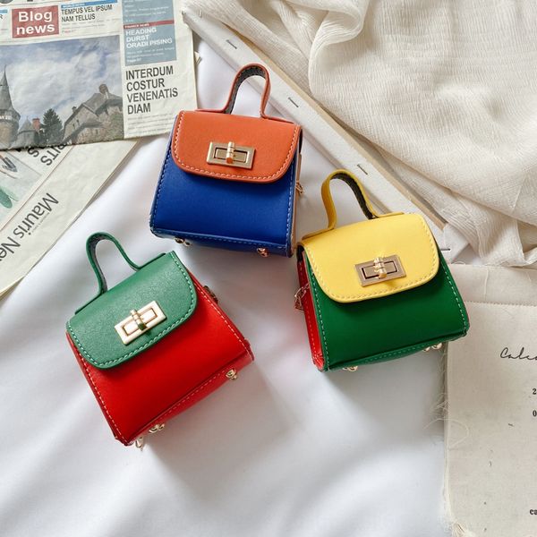 

children's girl should tong bao should er tong bao korean style contrast color messenger baby handbag fashion chain mini bag