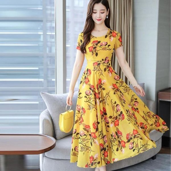 

female plus size short sleeved polka belt dress casual summer womens large o neck floral print tie waist dress party vestido, Black;gray