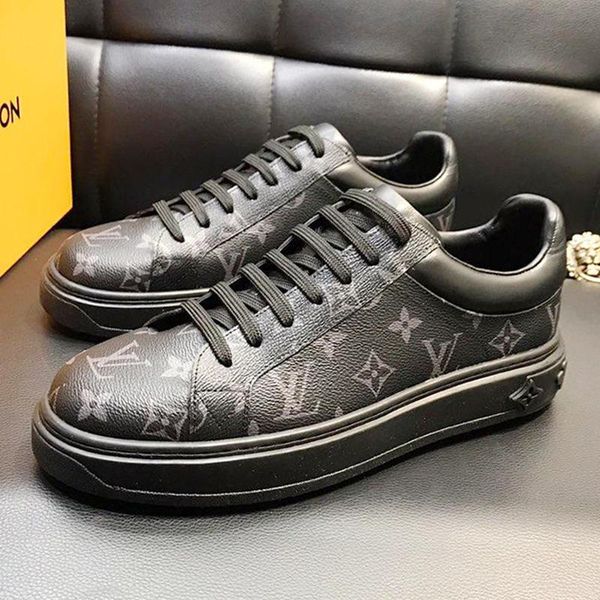 

luxury fashion sneakers mens shoes casual lace -up leather men shoes with origin box chaussures pour hommes vintage mens shoes l251 fast shi, Black