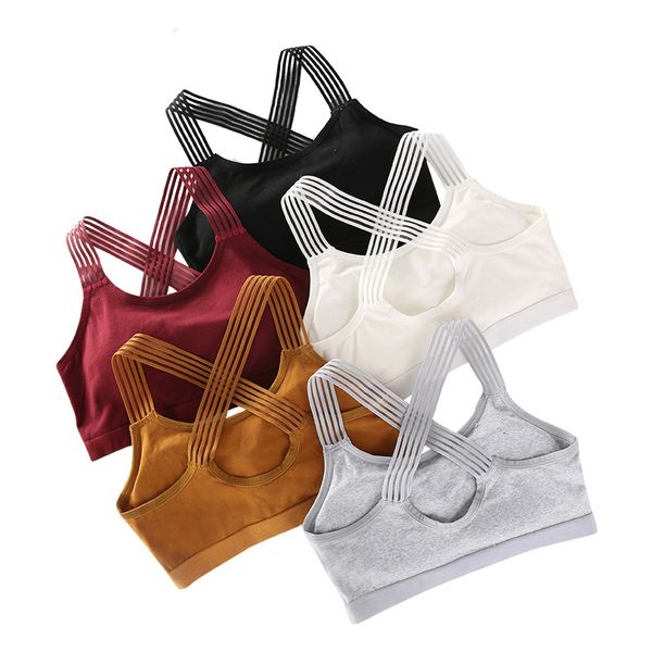 

gym clothing back padded sports bras cross straps yoga sport bra women shockproof breathable fitness running vest sportswear, White;black