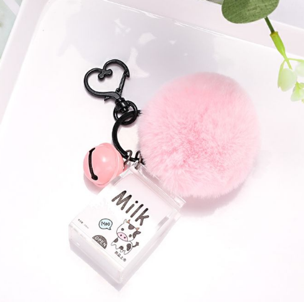 

2020 fur ball keychain soft fur ball lovely gold metal key chains ball plush keychain car keyring bag earrings accessories l 20072111a, Silver