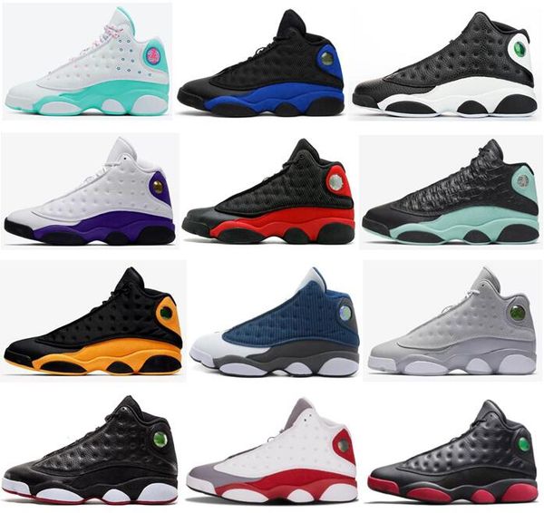 

13s reverse he got game melo class of 2002 basketball shoes men 13 playoffs wolf grey toe gym red sneakers with box
