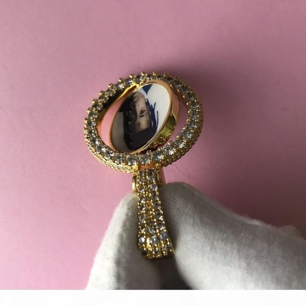 

custom two side picture rotate pendant hip hop custom personality p pendant whole sale picture pendant necklace, Silver