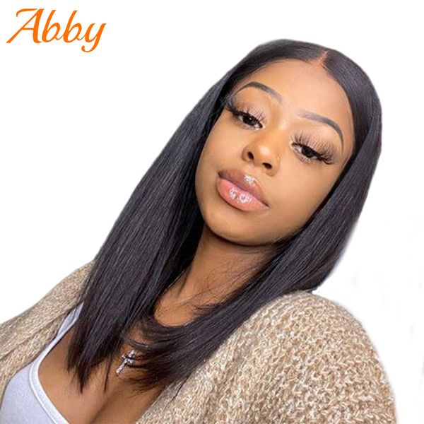 

straight bob lace front human hair wigs 180% density short bob wigs for women brazilian straight lace front wig abby hair wigs, Black
