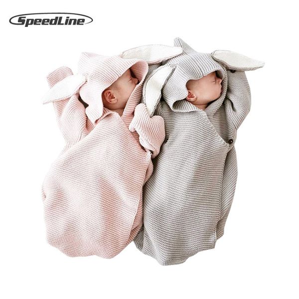 

fashion muslin baby swaddle wrap diaper cocoon envelope for newborns baby blankets deken cute ears swadding sleepsack