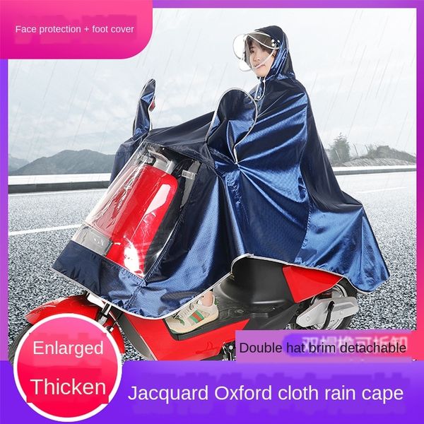 

0tofh new jacquard double motorcycle vehicle electric vehicle brim electric car raincoat riding raincoat outdoor battery car motorcycl, Red;brown